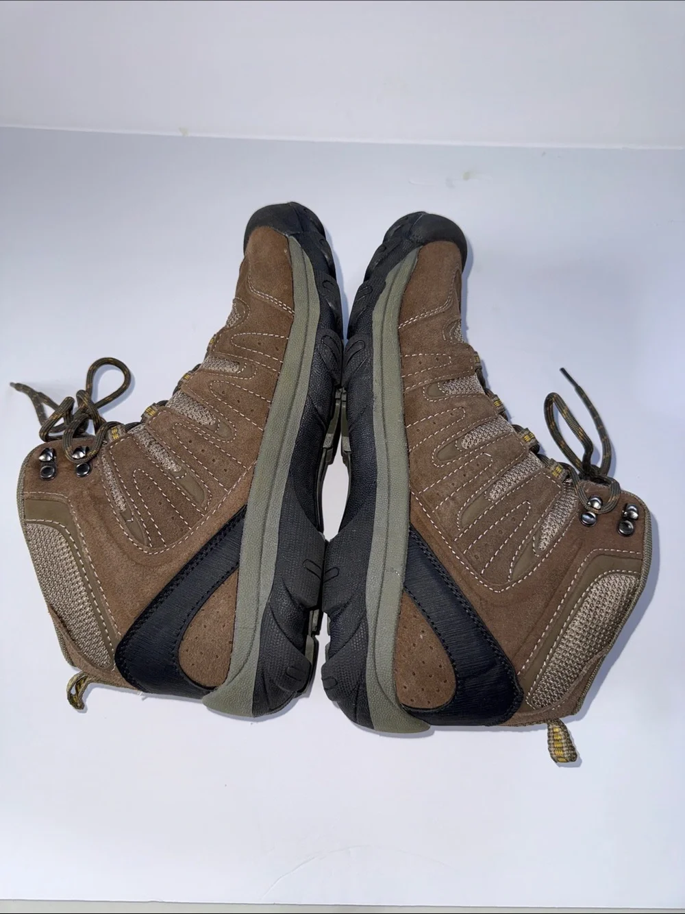 Ozark Trail Brown and Olive Hiking Boots